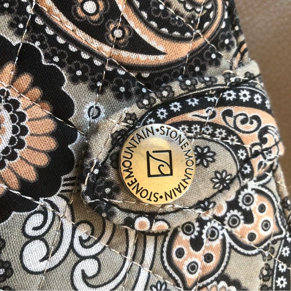 🖤🤎 Quilted Black & Taupe Paisley Cotton Wristlet 🤎🖤 - Picture 2 of 9